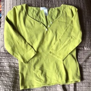 Knit 3/4 Sleeved Jones New York Sport Lime Green